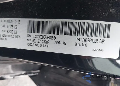 2015 Chrysler 200 C from USA, damaged, VIN 1C3CCCCB5FN681954